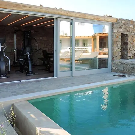 Luxury Mykonos La Isla Bonita Private Gym Private Pool 5 Bedrooms Sea View וילה Mykonos Town